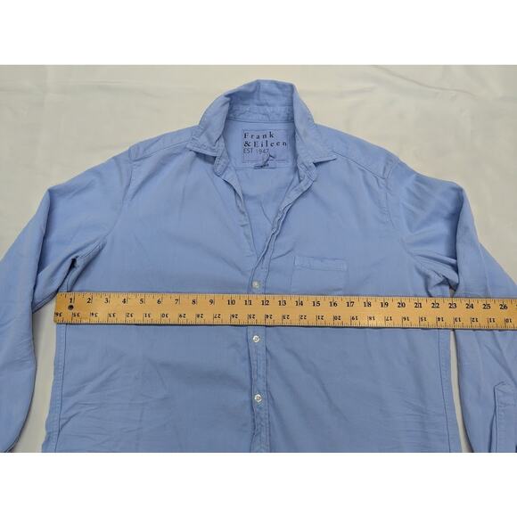 Frank & Eileen Eileen Distressed Relaxed Button Up Shirt Classic Blue Women Med - Picture 5 of 8